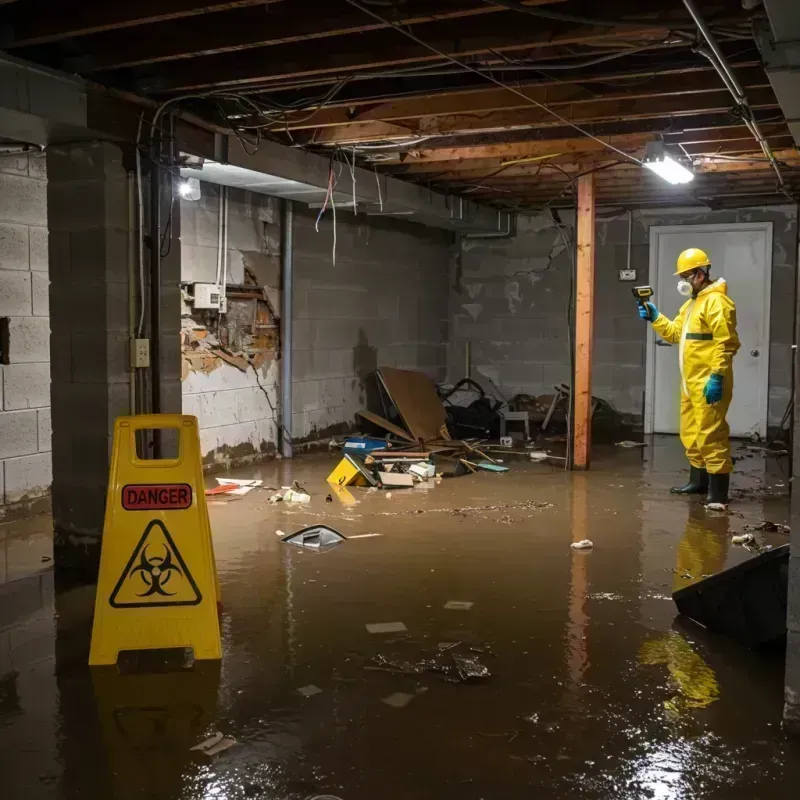 Flooded Basement Electrical Hazard in Washington Park, IL Property